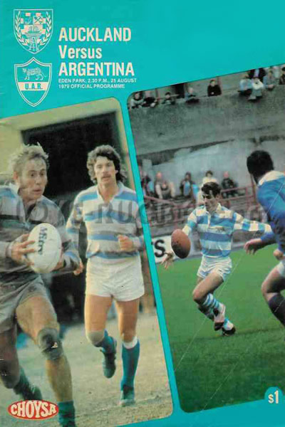 1979 Auckland v Argentina  Rugby Programme