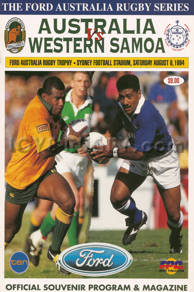 1994 Australia v Samoa  Rugby Programme