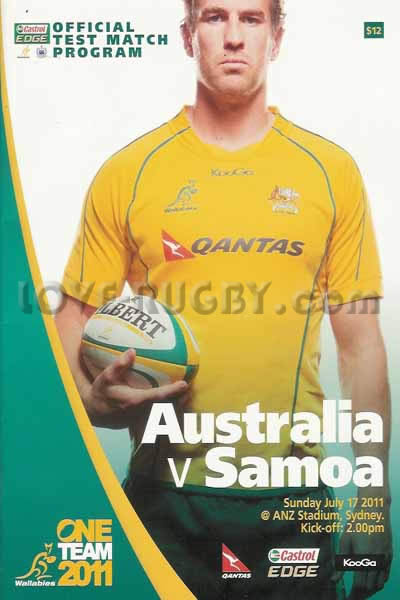 2011 Australia v Samoa  Rugby Programme