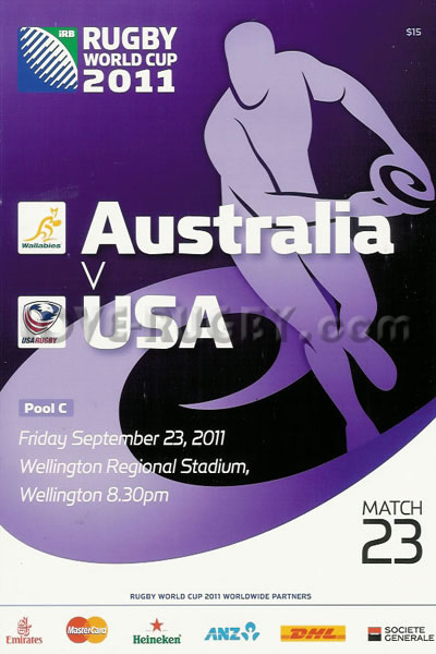 2011 Australia v USA  Rugby Programme