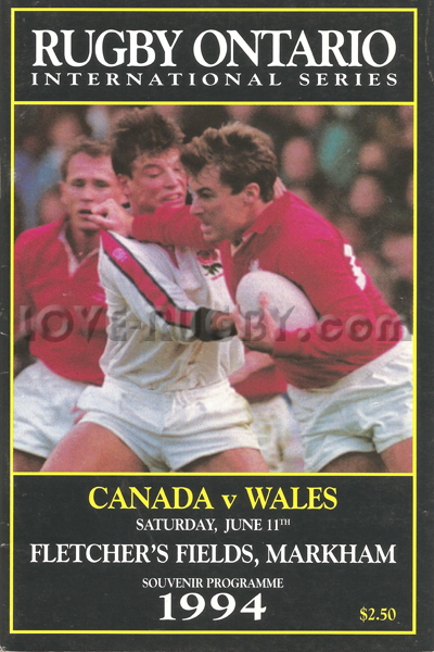 1994 Canada v Wales  Rugby Programme