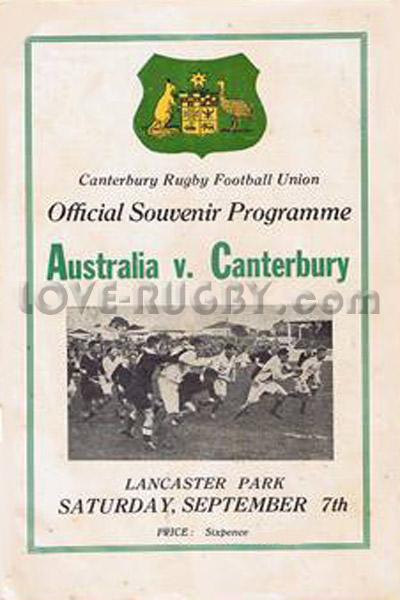 1946 Canterbury v Australia  Rugby Programme