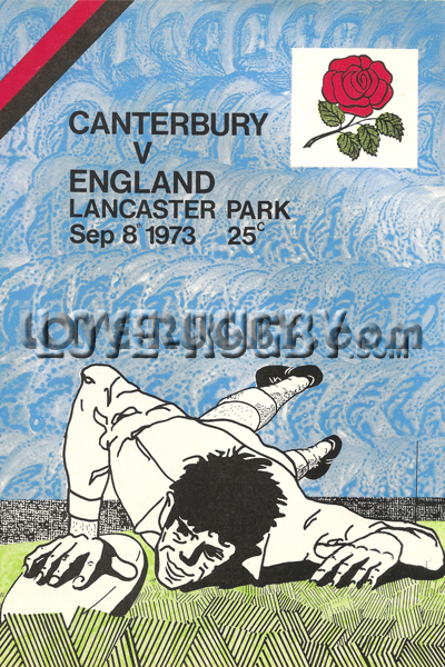1973 Canterbury v England  Rugby Programme