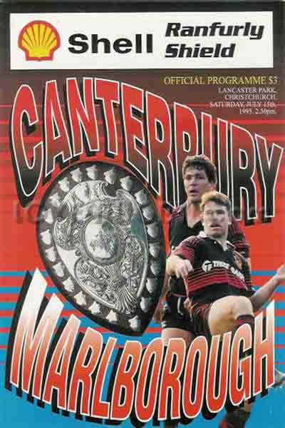 1995 Canterbury v Marlborough  Rugby Programme