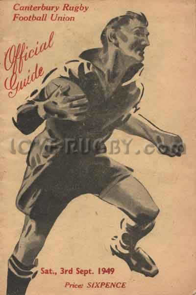 1949 Canterbury v Otago  Rugby Programme