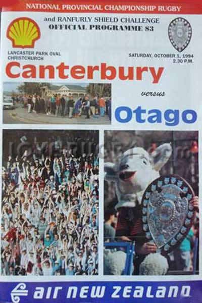 1994 Canterbury v Otago  Rugby Programme
