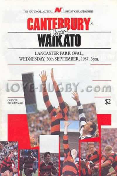 1987 Canterbury v Waikato  Rugby Programme