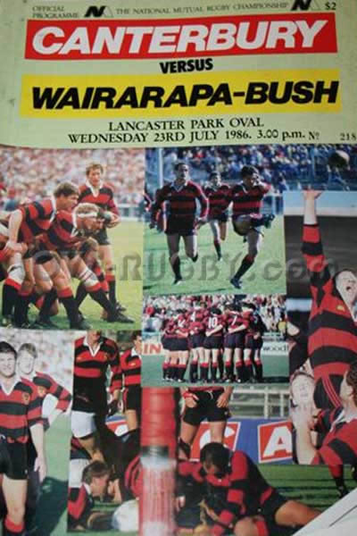 1986 Canterbury v Wairarapa-Bush  Rugby Programme