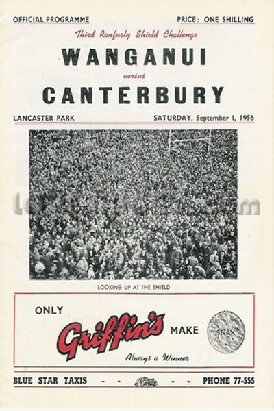 1956 Canterbury v Wanganui  Rugby Programme