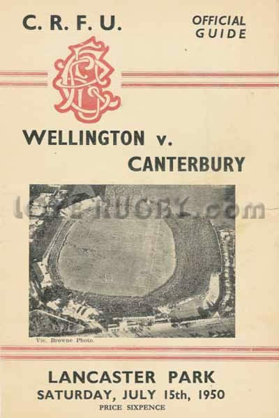 1950 Canterbury v Wellington  Rugby Programme