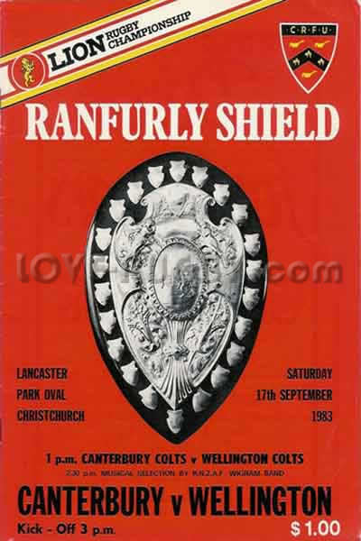 1983 Canterbury v Wellington  Rugby Programme