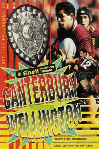 1995 Canterbury v Wellington  Rugby Programme