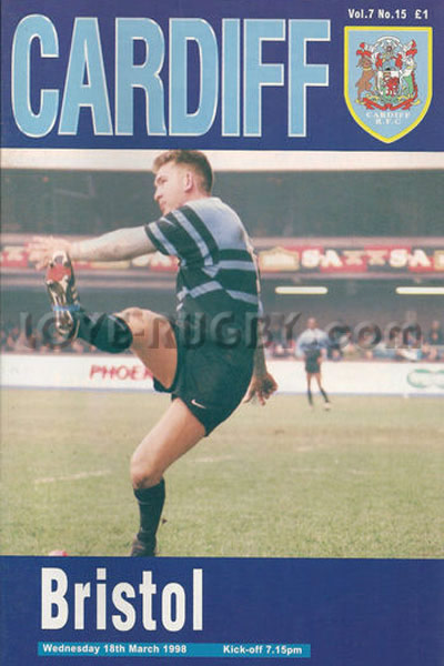 1998 Cardiff v Bristol  Rugby Programme