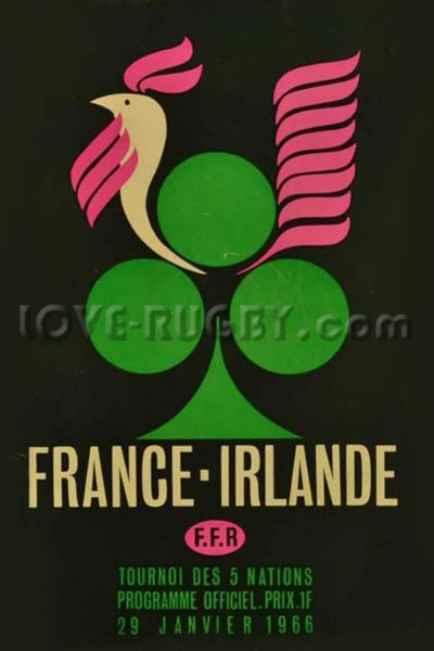 1966 France v Ireland  Rugby Programme