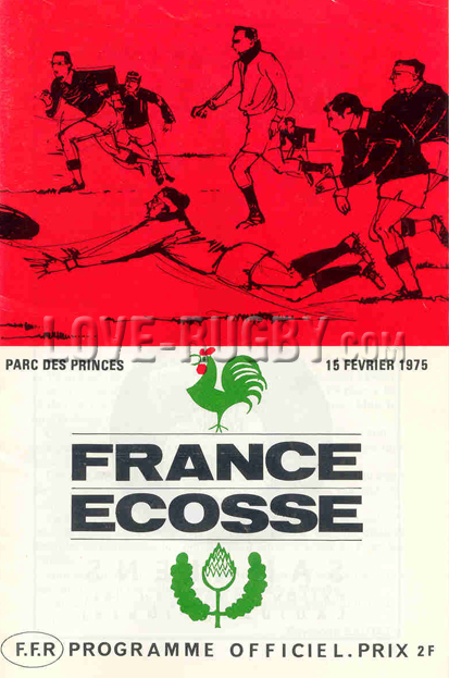 1975 France v Scotland  Rugby Programme