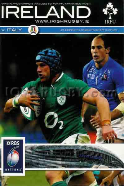 2012 Ireland v Italy  Rugby Programme