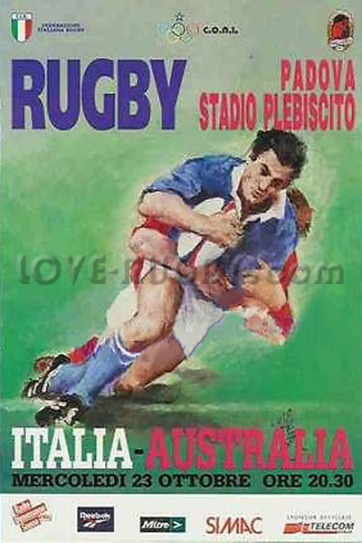 1996 Italy v Australia  Rugby Programme