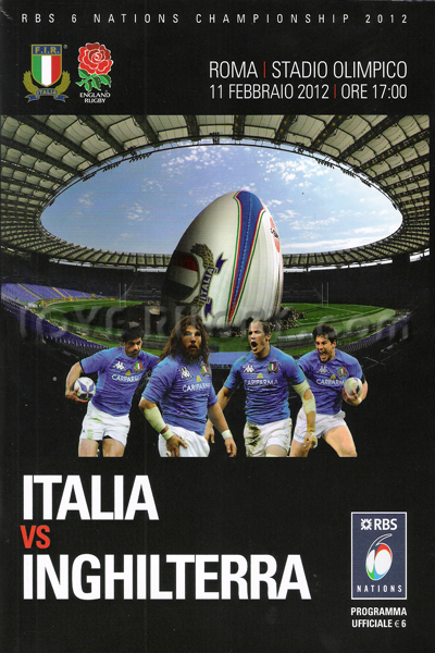 2012 Italy v England  Rugby Programme