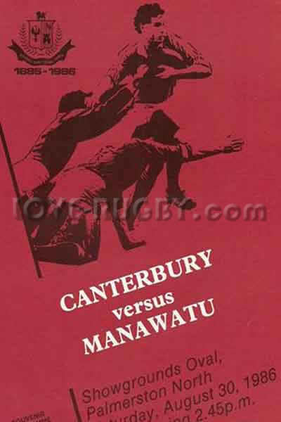 1986 Manawatu v Canterbury  Rugby Programme