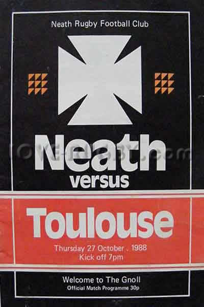 1988 Neath v Toulouse  Rugby Programme
