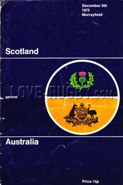 1975 Scotland v Australia  Rugby Programme