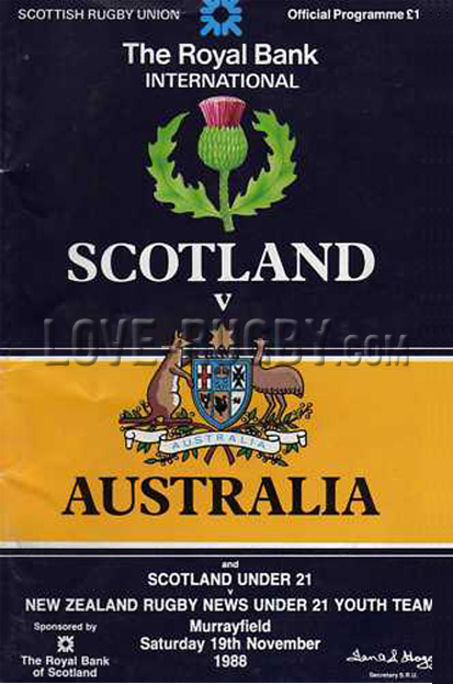 Scotland Australia 1988 memorabilia