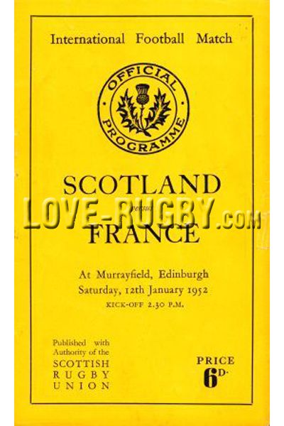 Scotland France 1952 memorabilia