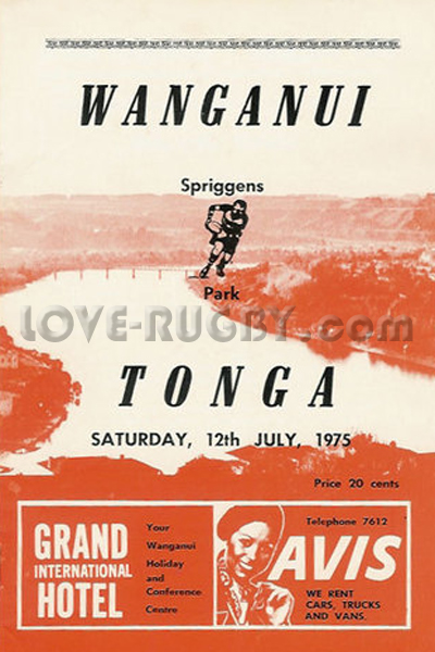 1975 Wanganui v Tonga  Rugby Programme