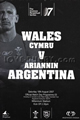 Wales v Argentina 2007 rugby  Programme